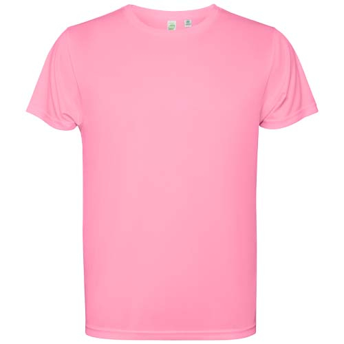 T-shirt enfant promotionnel en polyester recyclé Estoril Rose soie
